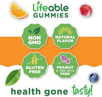 Lifeable Calcium Magnesium Zinc with Vitamin D3 Gummies | Great Tasting Calcium Magnesium Zinc D3 Supplement | for Tooth and Bone Health | Calcium Gummies for Adults | 90 Gummies