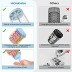 Hionxmga Pill Dispenser with 7 Large Compartments, 4.4" H x 3.6" Dia Pill Bottle Organizer for Travel, Supplement Organizer with Anti-Mixing Design, BPA-Free Pill Container with 20 Pcs Labels Blue