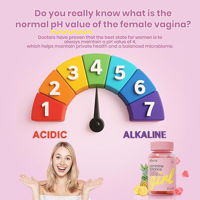 Premium Diamond Feminine Balance Gummies-pH Balance with Prebiotics & Lactobacillus Probiotic Blend&Hawaiian Pineapple Immune Support,Vegan& Non-GMO (60 Gummies)