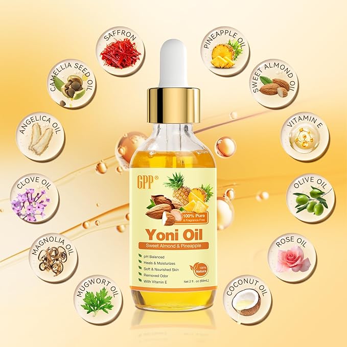 Yoni Oil Wash for Women pH Balance and Wetness, Feminine Oil Ingrown Hair, Nourishing, Moisturizing Formula for All Skin Types, Yoni Care with Vitamin E, Natural Yoni Wash(Pineapple)