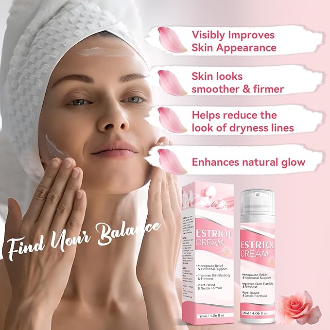 Bellisinno Estriol Face Cream for Women, Natural Bioidentical Moisturizer Cream for Mature Skin, Hydrating & Firming Facial Cream, Fast-Absorbing, Pump Bottle, 4.06 fl oz