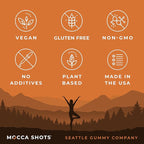 SGC Highest Concentration 100 mg Caffeine per Gummy, 2 Gummies per Pack, 6-Pack Mocca Shots Salted Caramel Plant-Based Instant Energy with Herbal nootropics