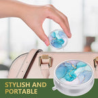 Nipichsha Pill Box, Small Pill Case for Purse & Pocket, Cute Travel Medicine Organizer, Portable Medicine Container Holder to Hold Vitamins, Medication, Fish Oil & Supplement, Colorful Ink Marble
