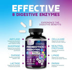Probiotics 100 Billion CFU Per Serving - 10 Probiotic Strains & Prebiotics - Digestive Gut Health, Immune Support & Occasional Constipation, Gas & Bloating - Daily Supplement For Adults - 120 Capsules