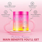Her Juicy Premium Feminine Probiotics Gummies for Women, Pineapple Flavor Feminine Gummies with Slippery Elm Support pH Balance, Improve Immune, Vegan, Gluten Free, Crimson, 1 Pack