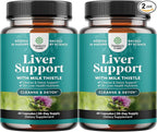 Natures Craft Liver Cleanse Detox & Repair 2 Pack Bundle - Herbal Liver Support Milk Thistle Supplement - Silymarin Milk Thistle Supplements with Dandelion Root, Choline, Beetroot & Artichoke Extract