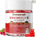GREENPEOPLE Magnesium Glycinate Gummies 400mg - Sugar Free Magnesium Supplement with Magnesio Citrate, Vitamin D, and B6 for Calm Support & Sleep for Adults - High Absorption - Raspberry Gummies