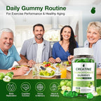 Creatine Gummies for Men & Women - Creatine Monohydrate Gummies 5g, Low Sugar Creatine Supplement for Muscle Builder, Energy Boost & Pre-Workout Supplement, Green Apple Flavor, 160 Gummies (2 Bottles)