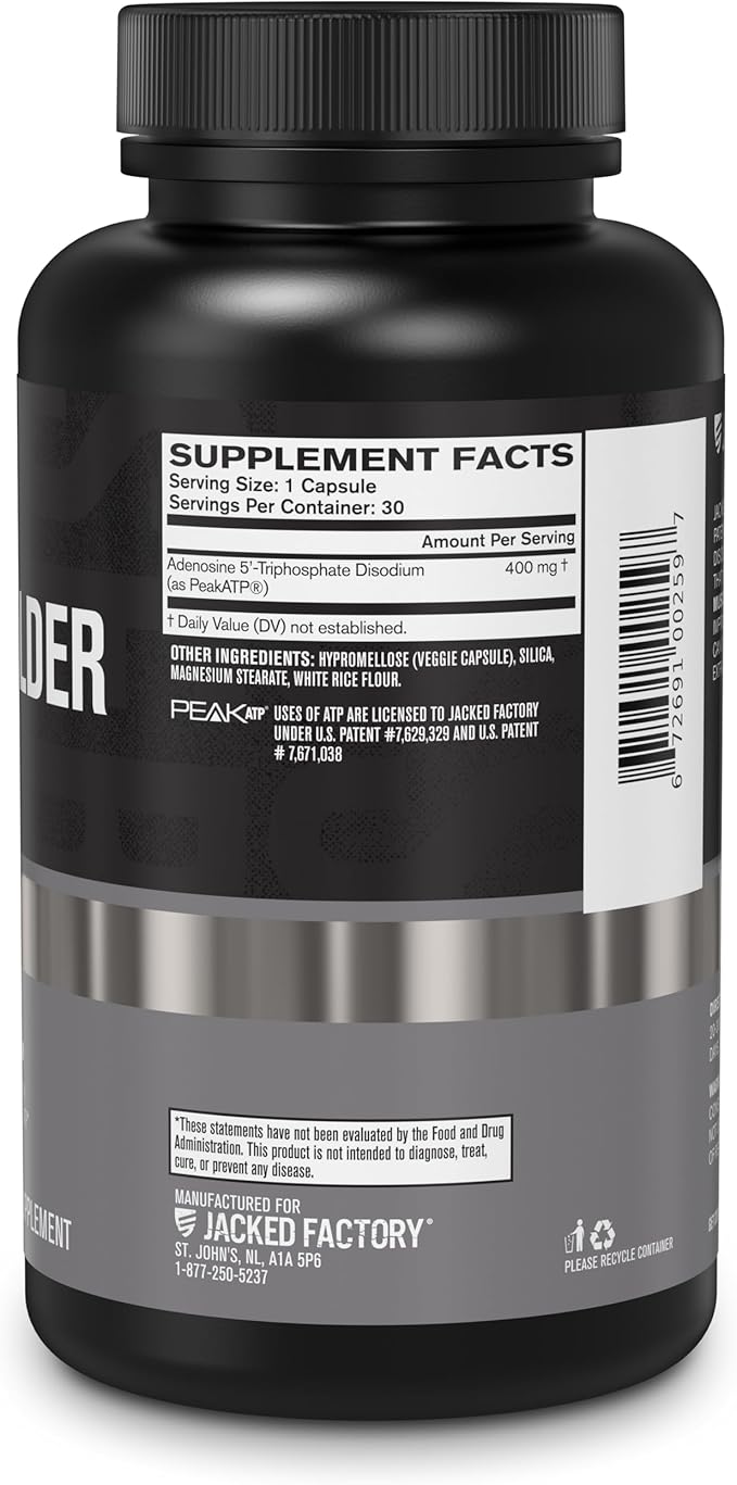 Jacked Factory Muscle Builder Bundle – Peak ATP Muscle Builder (30 Capsules) & HMB + Leucine Capsules (2g L-Leucine, 1g HMB) (180 Capsules) – Muscle Growth, Strength, Lean Muscle & Recovery Support