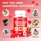 Magnesium Glycinate Gummies 400mg, Sugar Free Magnesium Gummies for Sleep, Muscle Support and Relaxation, Calm Magnesium Supplements for Women and Men, 90 Count