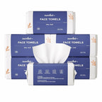 Ourmed Life Face Towels, Disposable Biodegradable Clean Facial Towels for Sensitive Skin, Lint- free Face Cloths for Makeup Remover, Skincare and Women Cleaning, Dry Wipes,600 Count Dot Texture