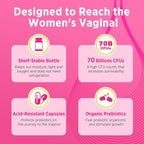 70 Billion CFUs Vaginal Probiotics, PH Balance with Probiotic & Prebiotic & D-Mannose, Women Probioticos for Odor & Flora, Yeast, vag, Urinary Health, GMO-Free, 60 Days Supply