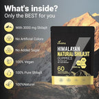 VivoNu Shilajit* Gummies,Pure Himalayan* micronutrient Supplement, Himalayan Premium Ingredient with Shilajit, Ashwagandha, Gokshura, Fulvic Acid & 85+ Trace Minerals I for Men & Women (3000MG/1 Bag)