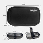Serfeymi Weekly Travel Pill Organizer 2 Times A Day AM PM Upgraded Black Pill Box 7 Day with Portable Zipper Canvas Pill Case, Medicine Organizer for Pills, Vitamins, Supplements, Fish Oils - Black 01