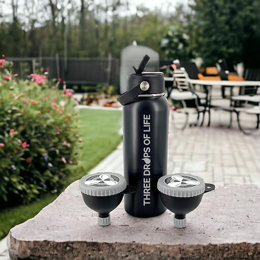 Three Drops of Life Fill N Go Large Protein Funnels, BPA Free, Easy Screw Off Lid, Good for Travel, Workouts and Busy Lifestyles (2, 230ML)