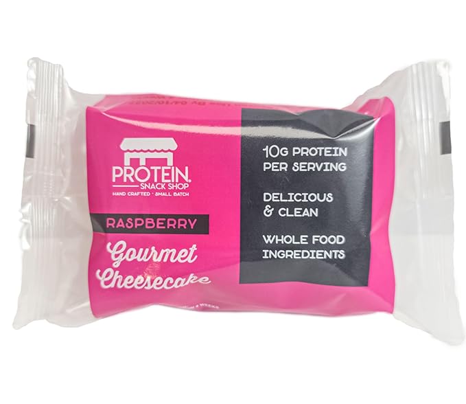 Low Carb Protein Cheesecake Bars | High Protein, Gluten-Free, Clean Ingredients Snack Bars (12, Raspberry)