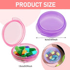 4 Pcs Mini Pill Organizer Small Pill Box Cute Portable Pill Case for Pocket Purse Travel Storage Containers Earplug Case Medicine Dispenser Vitamin Holder (Pink+Orange+Green+Purple)