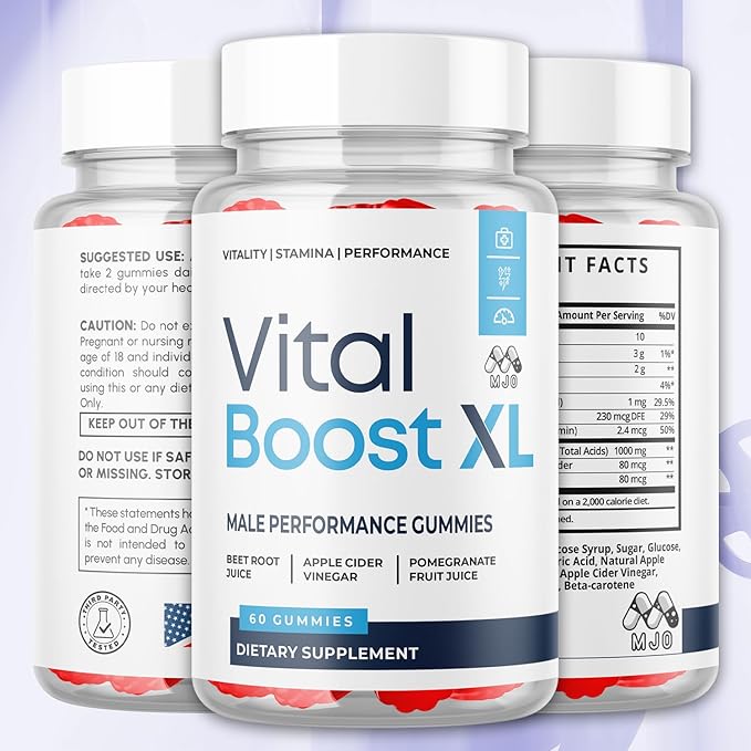 Vital Boost XL Gummies, Official VitalBoost X L Gummys for Men with All Natural Ingredients, Vital Boost XL Advanced Health & Wellness Support with Premium Active Lifestyle Vitamins (60 Gummies)