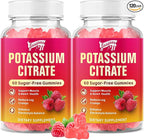 2 Pack Potassium Citrate Gummies 1000mg, Potassium Supplement for Adults Women & Men, Support Leg Cramps & Muscle Health, 120 Count