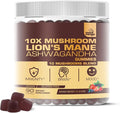 10X Lion’s Mane Mushroom Gummies for Kids Adults (4350mg) - Gluten Free Daily Supplement Complex Blend with Reishi Turkey Tail Shiitake