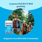 BeLive Vitamin D3 Gummies with B12 Vitamins - Immune Support Gummies with Vegan Vitamin B12 & D3, Provides Enhanced Bone & Muscle Strength, Hearth Health and Energy - Strawberry Flavor | 5-Pack