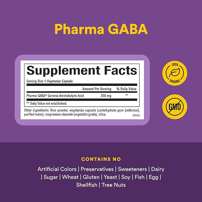 Natural Factors Pharma GABA - Dietary Supplement Supports Calm Sleep & Sleep Quality - Natural, Fast-Working Supplement Aids Focus & Brain Health - 60 Chewable Tablets (60 Servings)