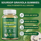 2 Pack Soursop Graviola Gummies - 2000mg Extra Strength Soursop Leaves Extract, Vitamin C, Zinc & Whole Natural Food for Immunity, Vegan, 120 Gummies