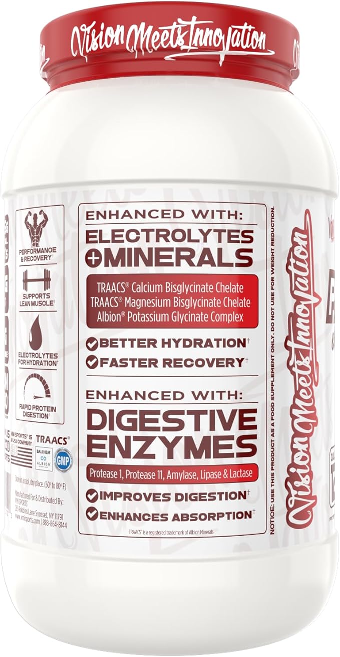 VMI Sports | ProtoLyte Whey Isolate Protein Powder | Low Calorie Whey for Weight Loss and Muscle Gain | Digestive Enzymes | Non-GMO (1.6 lb, Chocolate Covered Strawberries)