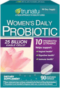 Tru Nature Women's Daily PROBIOTIC 90 Capsules, 25 Billion Cells Vegetarian Probiotics for Digestive Health 90 Count, 90 Day Supply +Better Guide Vitamins