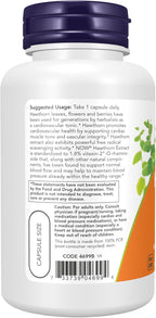 NOW Foods Supplements, Hawthorn Extract 600 mg, Extra Strength, Cardiovascular Support*, 90 Veg Capsules