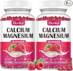 Calcium Magnesium Zinc Gummies-Calcium Magnesium 2:1 Ratio with Vitamin D3, K2, B6, B12 for Bone Strength, Muscle Function & Nerve Health, Extra Absorption Formula, Vegan, Raspberry Flavor 120 Gummies