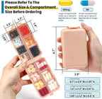 4 Pack 14 Grids Travel Pill Organizer Box with 830-Pcs(2 Set) Medicine Name Labels - Pocket Daily Pharmacy Case Container Kit - Travel Medication Holder Dispenser for Fish Oil Vitamin Supplement