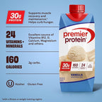 Premier Protein Shake, Vanilla, 30g Protein, No Added Sugar, 24 Vitamins & Minerals to Support Immune Health, 11 fl oz, 12 Pack