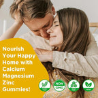 Calcium Magnesium Zinc Gummies with Vitamin D3, Sugar Free Calcium Gummies for Women Men, High Potency Magnesium for Bone & Muscle & Immune Health, Pineapple Flavor - 120 Count