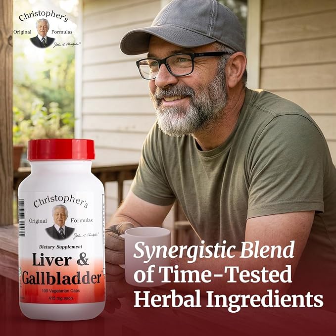Christopher's Original Formulas Liver & Gallbladder Formula Capsules - Gallbladder Supplements with Digestive Enzymes & Natural Herbs