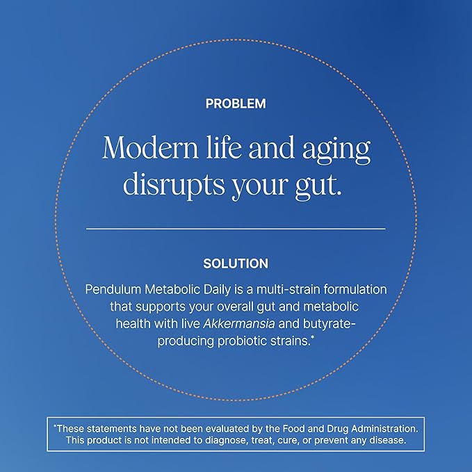 Pendulum Metabolic Daily - Multi-Strain Probiotic with Akkermansia muciniphila to Support Metabolism and Sustain Energy Levels - for Women and Men - 90 Capsules (1 Pack)
