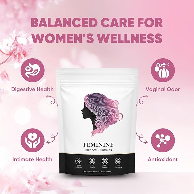 Feminine Balance Gummies for Women, Pineapple Gummies for Women pH, Women’s Health Probiotics - pH Balance, Healthy Odor, Flora, Vaginal & Gut Health, Immune Support (1)