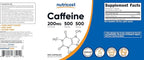 Nutricost Caffeine 500 Capsules, 200mg Per Capsule (2 Bottles)
