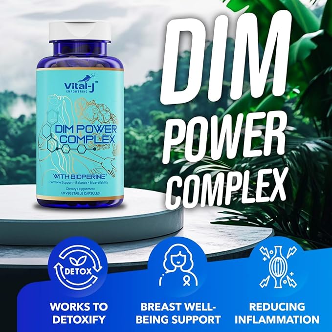 4-in-1 DIM Potent Complex 300mg - Estrogen Balance and Metabolism, Energy & Menopause Support Supplement with Bioperine (x4), Calcium and Broccoli Extract - for Women and Men 60 Servings