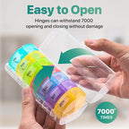 Sukuos Large Weekly Pill Organizer 2 Times a Day, Daily Pill Box 7 Day Easy to Open with Double Protection, AM PM Pill Case for Medicine/Vitamin/Fish Oil/Supplements (Glitter Clear)