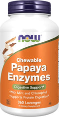 NOW Foods Supplements, Papaya Enzyme with Mint and Chlorophyll, Digestive Support*, 360 Chewable Lozenges