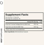 Codeage Grass Fed Beef Cartilage Supplement - Freeze Dried, Non-Defatted, Desiccated Beef Tracheal Bovine Cartilage & Liver Pills – Pasture Raised Argentina Beef Vitamins - Non-GMO -180 Capsules