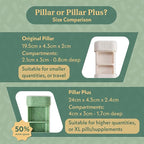 Pillar Plus - Aesthetic 7 XL Day Pill Organizer | BPA-Free Wheat Straw Medicine Case | Pretty Travel & Home Tablet Vitamin Organizer | Cute Weekly Pill Box | Travel Medicine Organizer (Lavender)