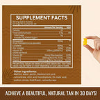 Tanning Gummies, Tanning Gummies for Women, with Astaxanthin Lycopene and Vitamins, Vegan & Sugar Free - 60 Count (1pcs)