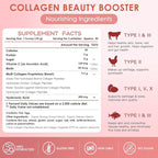 NATURE TARGET Beauty Collagen Peptides Powder for Women, Multi Collagen Powder with Vitamin C, Biotin, Hyaluronic Acid – Unflavored, Keto Friendly, Easy Dissolve, Non-GMO, 50 Servings