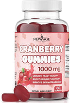 NEW AGE Cranberry Gummies Urinary Tract Health Gummies 1000mg - Supports Bladder, Kidney, UTI - Vegetarian (Cranberry 60 Gummies)