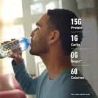 Isopure Clear Protein Water with Electrolytes, 15g Whey Protein Isolate, Zero Sugar, Unflavored, 20 fl oz Bottles, 12-Pack