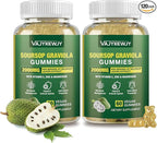 2 Pack Soursop Graviola Gummies - 2000mg Extra Strength Soursop Leaves Extract, Vitamin C, Zinc & Whole Natural Food for Immunity, Vegan, 120 Gummies