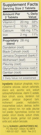 Lydia Pinkham Herbal Supplement Tablets for Menstruation and Menopause Support, 72 Count