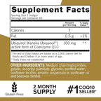 Qunol Ubiquinol CoQ10 100mg Softgels, Ubiquinol - Active Form of Coenzyme Q10, Antioxidant for Heart Health, Healthy Blood Pressure Levels, Beneficial to Statin Users, 60 Count